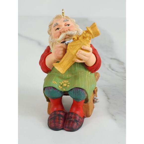 Hallmark Carving Santa Ornament 2001 Christmas Holidays 3" Home Decor Vintage - Picture 4 of 16